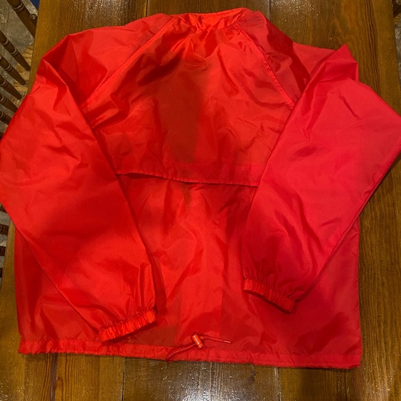 Bright red/orange men’s XL Lands End windbreaker/raincoat - Picture 4 of 4